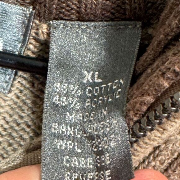 Oscar de la Renta Men’s Sweater XL Half Zip Taupe Ribbed Cotton Blend Pullover - Picture 9 of 9